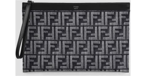 fendi pochette nera|fendi medium flat pouch.